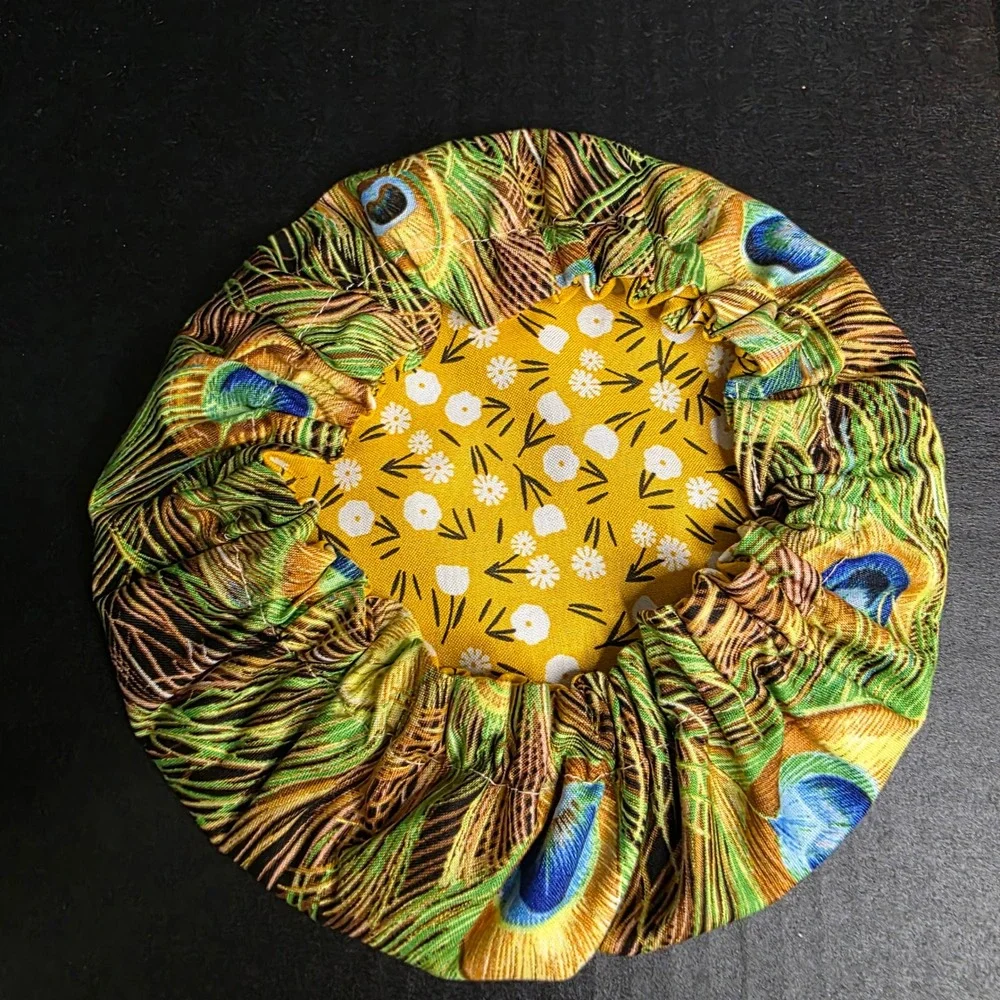 Peacock Feather Goldenrod Floral KitchenAid Mixer Mixing Bowl Cover Baking